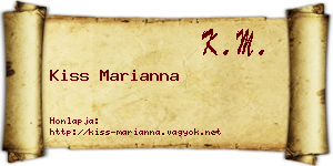 Kiss Marianna névjegykártya